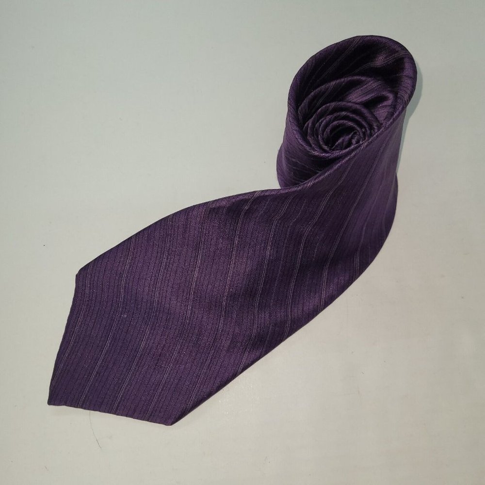 Milano Uomo Tie Men Silk Striped Purple Handmade Costa Rica‎ Office Preppy